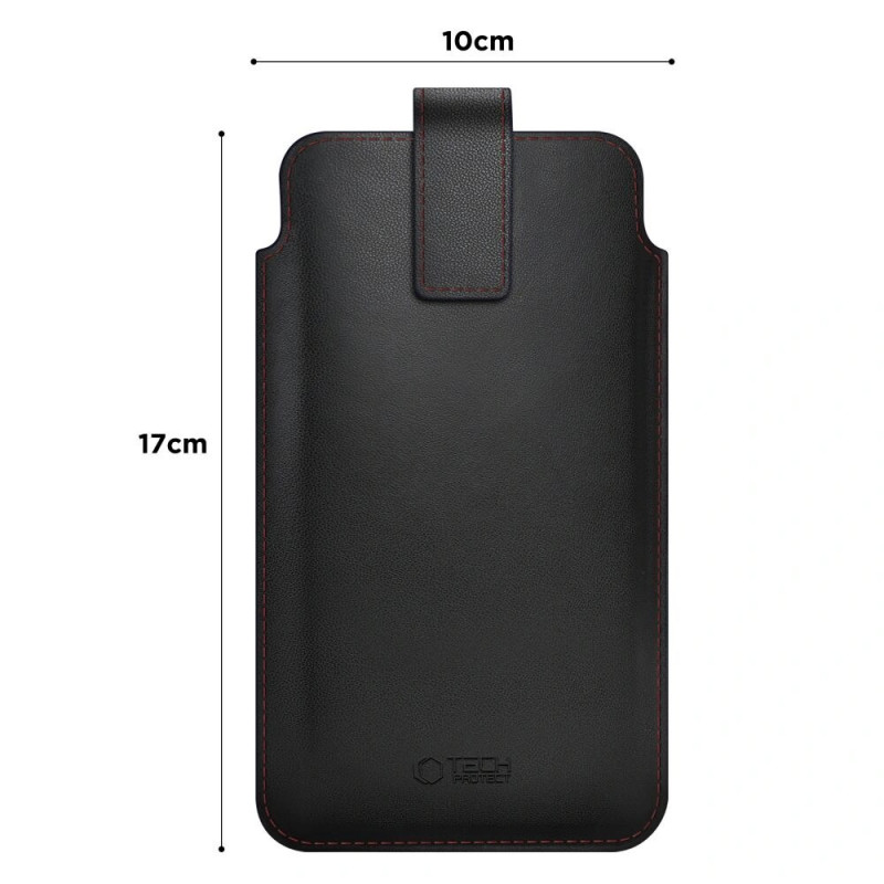 Tech-Protect SM65 univerzálne puzdro na telefón, 6,0-6,9 palca, ekokoža, čierno-červené