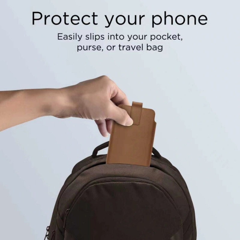 Tech-Protect SM65 univerzálne puzdro na telefón, 6,0-6,9 palca, ekokoža, hnedé