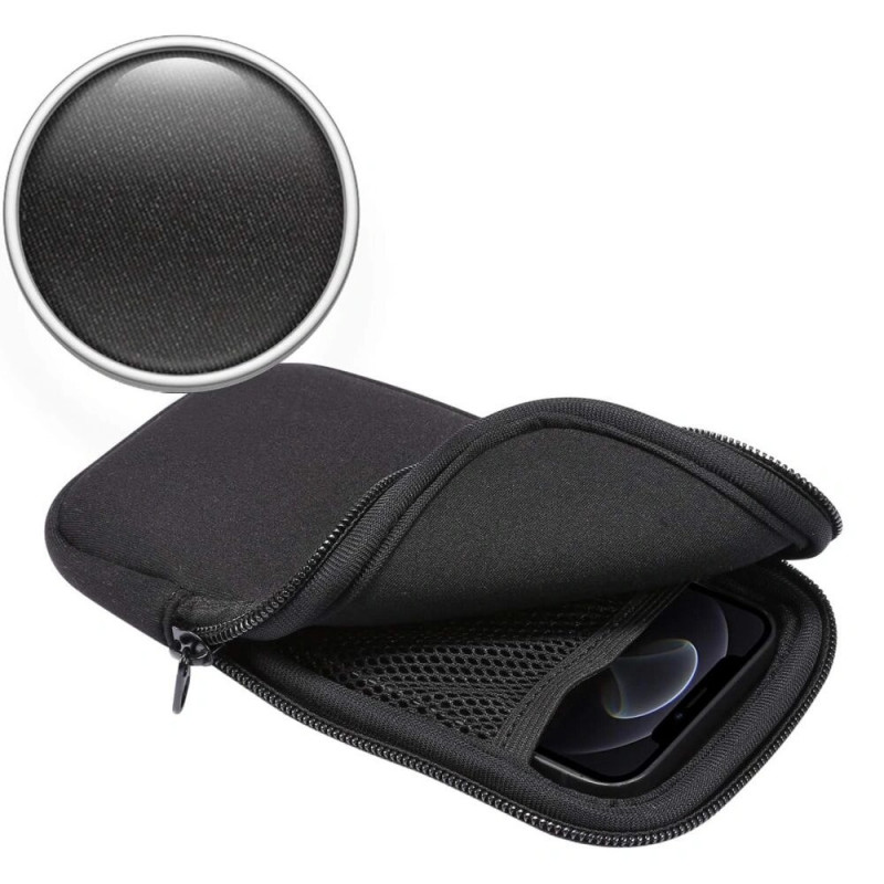 Tech-Protect SM70 univerzálne puzdro na telefón, 6,0-7,2 palca, neoprén, s popruhom na krk, čierne