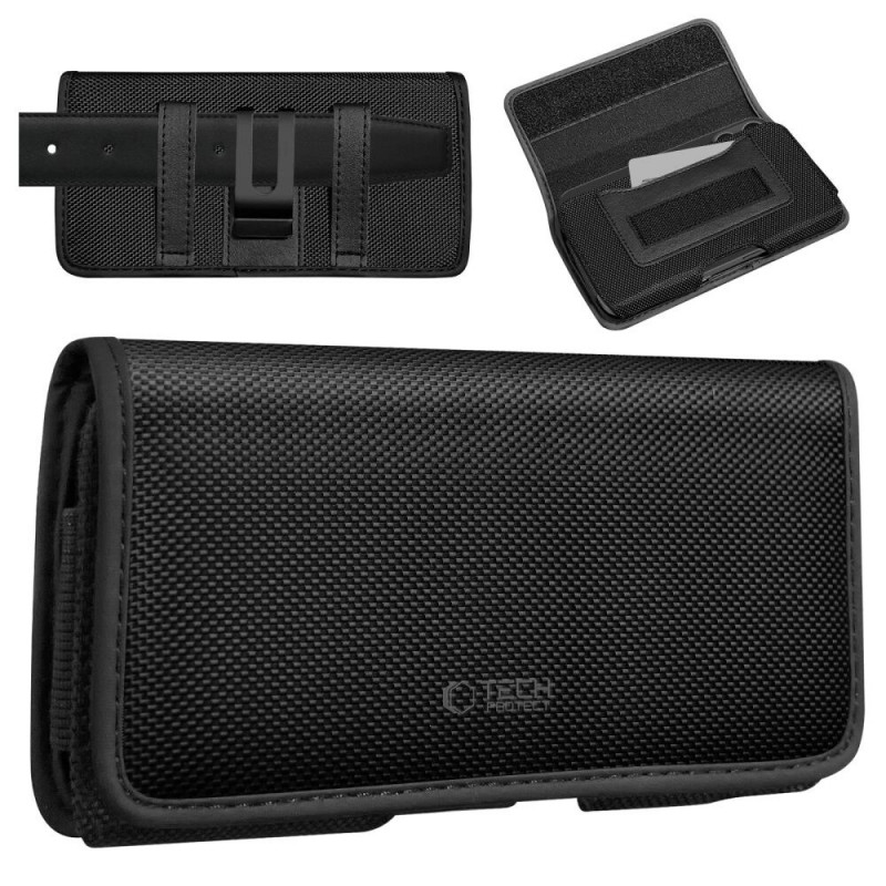 Tech-Protect SM90 univerzálne puzdro na opasok pre telefón, 5,8-6,8 palca, nylon, čierne