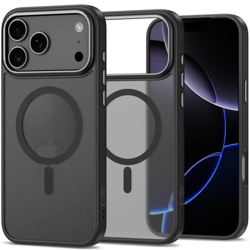 Tech-Protect CamEdge MagSafe puzdro pre Apple iPhone 17 Pro, matné čierne/tmavý kov