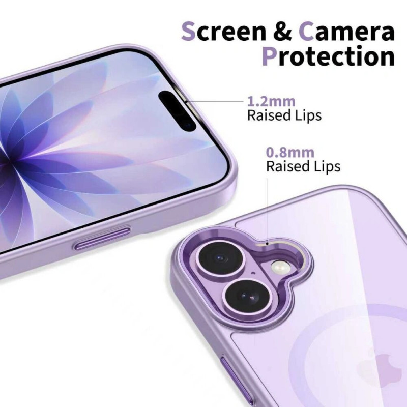 Tech-Protect MagMat MagSafe puzdro pre Apple iPhone 17, levanduľové/priehľadné