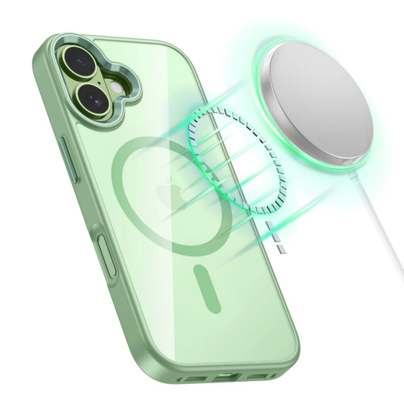 Tech-Protect MagMat MagSafe puzdro pre Apple iPhone 17, šalviové/priehľadné