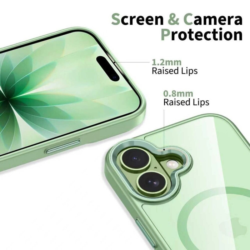 Tech-Protect MagMat MagSafe puzdro pre Apple iPhone 17, šalviové/priehľadné