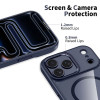 Tech-Protect MagMat MagSafe puzdro pre Apple iPhone 17 Pro, tmavomodré/priehľadné