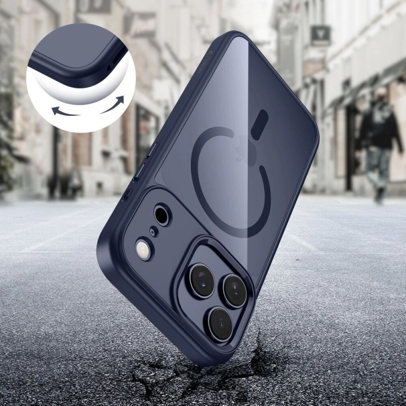 Tech-Protect MagMat MagSafe puzdro pre Apple iPhone 17 Pro, tmavomodré/priehľadné