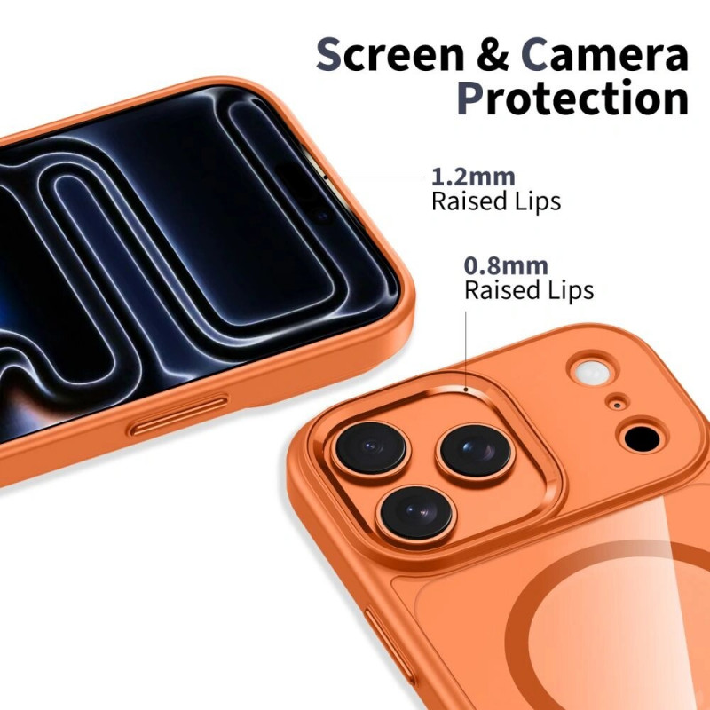 Tech-Protect MagMat MagSafe puzdro pre Apple iPhone 17 Pro Max, kozmicky oranžové/priehľadné
