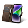 iCarer Oil Wax Wallet Case 2in1 kožené puzdro s klapkou pre iPhone 14 Plus, Anti-RFID, hnedé (WMI14220723-BN)