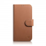 iCarer Wallet Case 2in1 kožené puzdro s klapkou pre iPhone 14 Plus, Anti-RFID, hnedé (WMI14220727-BN)