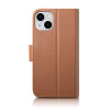 iCarer Wallet Case 2in1 kožené puzdro s klapkou pre iPhone 14 Plus, Anti-RFID, hnedé (WMI14220727-BN)