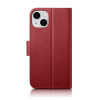 iCarer Wallet Case 2in1 kožené puzdro s klapkou pre iPhone 14 Plus, Anti-RFID, červené (WMI14220727-RD)