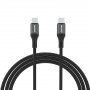 Kábel Dudao L3CC USB-C – USB-C 60 W, 1,2 m, opletený, čierny