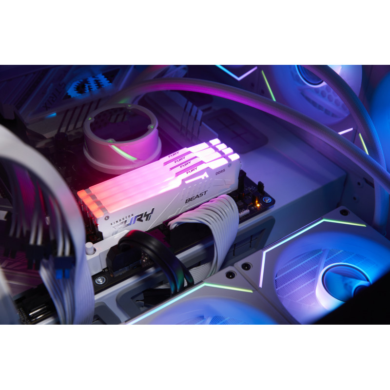Kingston FURY Beast 16 GB DDR5-5600 CL40 pamäťový modul DIMM, RGB, biely, KF556C40BWA-16