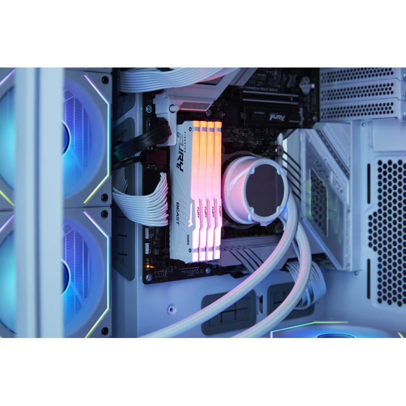 Kingston FURY Beast 16 GB DDR5-5600 CL40 pamäťový modul DIMM, RGB, biely, KF556C40BWA-16