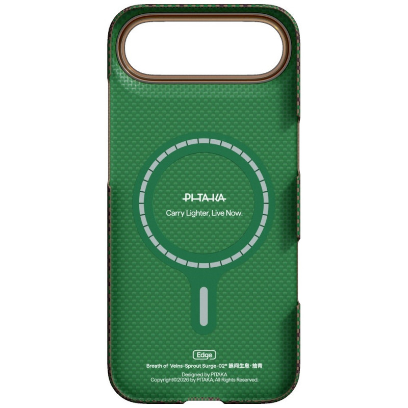 PITAKA Edge Case Breath of Veins puzdro pre Apple iPhone Air, sprout surge