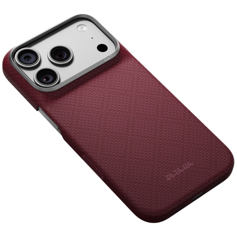 PITAKA Edge Case Argyle MagSafe puzdro pre Apple iPhone 18 Pro / 17 Pro, bordové