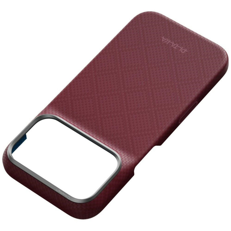 PITAKA Edge Case Argyle MagSafe puzdro pre Apple iPhone 18 Pro / 17 Pro, bordové