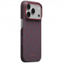 PITAKA Edge Case Argyle MagSafe puzdro pre Apple iPhone 18 Pro / 17 Pro, modro-červené