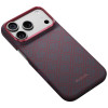 PITAKA Edge Case Argyle MagSafe puzdro pre Apple iPhone 18 Pro / 17 Pro, modro-červené