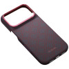 PITAKA Edge Case Argyle MagSafe puzdro pre Apple iPhone 18 Pro / 17 Pro, modro-červené