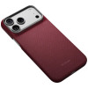 PITAKA Edge Case Argyle MagSafe puzdro pre Apple iPhone 18 Pro Max / 17 Pro Max, bordové