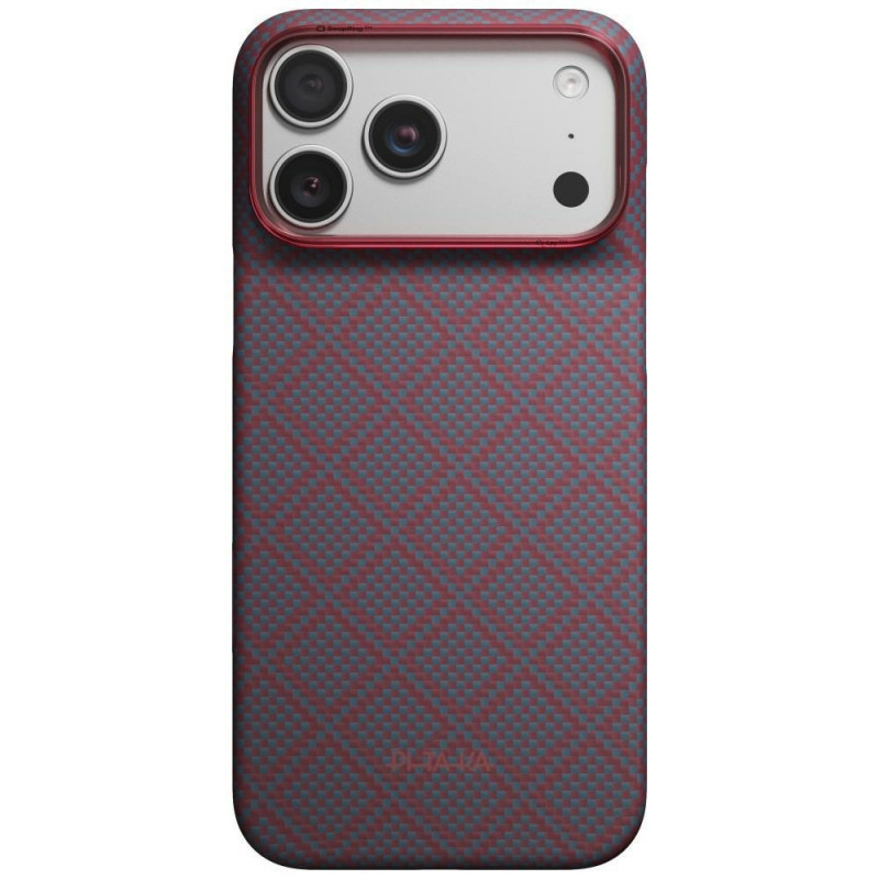 PITAKA Edge Case Argyle MagSafe puzdro pre Apple iPhone 18 Pro Max / 17 Pro Max, modro-červené