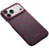 PITAKA Edge Case Argyle MagSafe puzdro pre Apple iPhone 18 Pro Max / 17 Pro Max, modro-červené