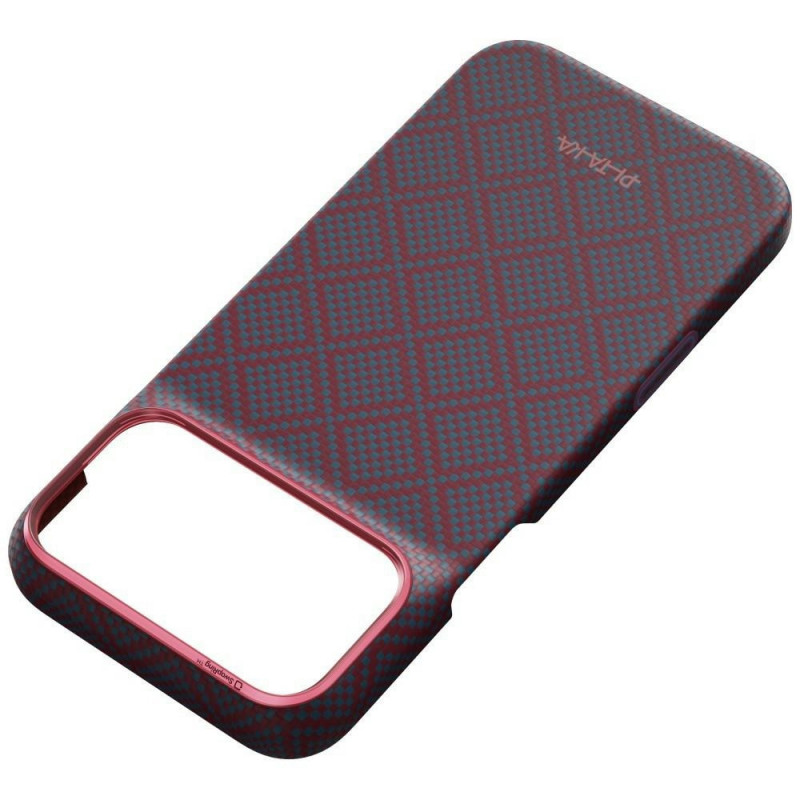 PITAKA Edge Case Argyle MagSafe puzdro pre Apple iPhone 18 Pro Max / 17 Pro Max, modro-červené