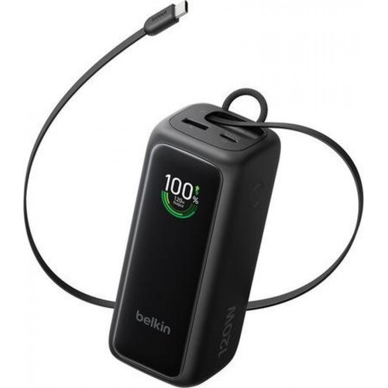Belkin UltraCharge Smart Display Power powerbanka BPB042HQBK, PD 120 W, zasúvací kábel USB-C