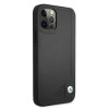 BMW BMHCP12MRCDPK Apple iPhone 12 / 12 Pro pevné puzdro Leather Deboss, čierne