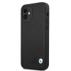 BMW BMHCP12SRCDPK Apple iPhone 12 mini pevné puzdro Leather Deboss, čierne