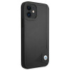 BMW BMHCP12SRCDPK Apple iPhone 12 mini pevné puzdro Leather Deboss, čierne