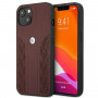 BMW BMHCP13MRSPPR Apple iPhone 13 puzdro na pevno Leather Curve Perforate, červené