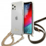 Guess GUHCP12MKC4GSGO Apple iPhone 12 / 12 Pro puzdro hardcase 4G Gold Chain, transparentné