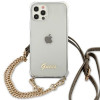 Guess GUHCP12MKC4GSGO Apple iPhone 12 / 12 Pro puzdro hardcase 4G Gold Chain, transparentné