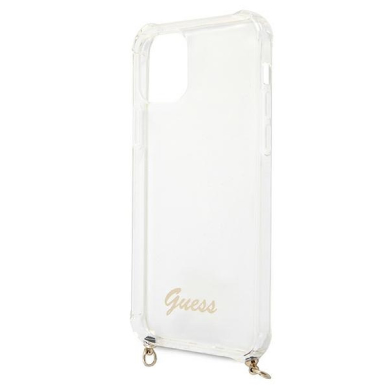 Guess GUHCP12MKC4GSGO Apple iPhone 12 / 12 Pro puzdro hardcase 4G Gold Chain, transparentné