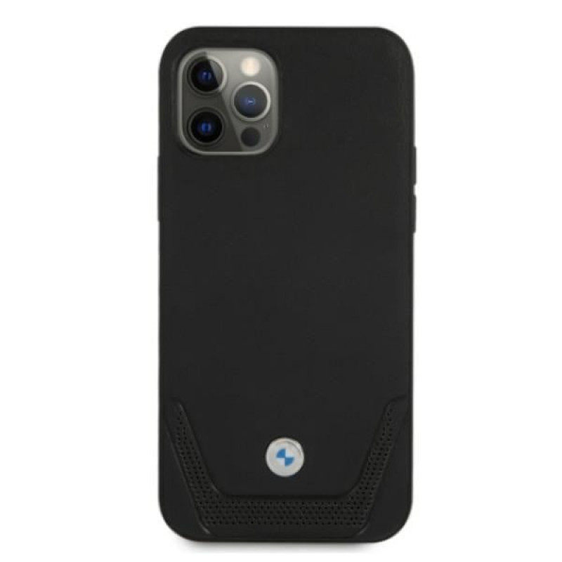 BMW BMHCP12MRSWPK Apple iPhone 12 / 12 Pro puzdro hardcase Leather Perforate, čierne