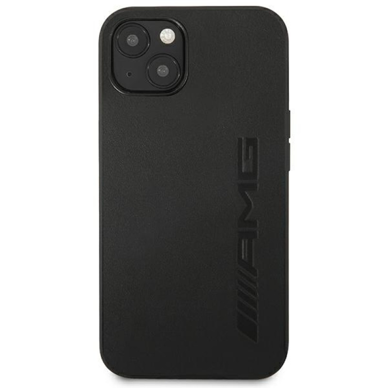Mercedes-AMG AMHCP14MDOLBK Apple iPhone 14 Plus / 15 Plus pevné puzdro Leather Hot Stamped, čierne