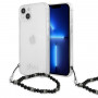 Guess GUHCP13SKPSBK Apple iPhone 13 mini puzdro na pevno Black Pearl, priehľadné