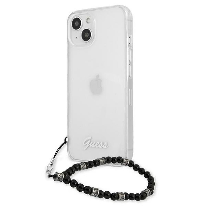 Guess GUHCP13SKPSBK Apple iPhone 13 mini puzdro na pevno Black Pearl, priehľadné