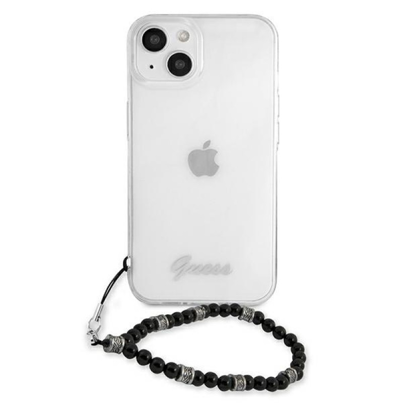 Guess GUHCP13SKPSBK Apple iPhone 13 mini puzdro na pevno Black Pearl, priehľadné