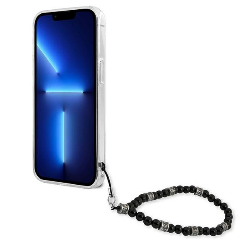 Guess GUHCP13SKPSBK Apple iPhone 13 mini puzdro na pevno Black Pearl, priehľadné