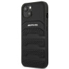 Mercedes-AMG AMHCP14MGSEBK Apple iPhone 14 Plus / 15 Plus pevné puzdro, Leather Debossed Lines, čierne