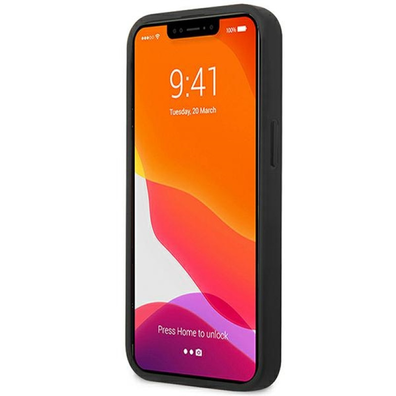 Mercedes-AMG AMHCP14MGSEBK Apple iPhone 14 Plus / 15 Plus pevné puzdro, Leather Debossed Lines, čierne