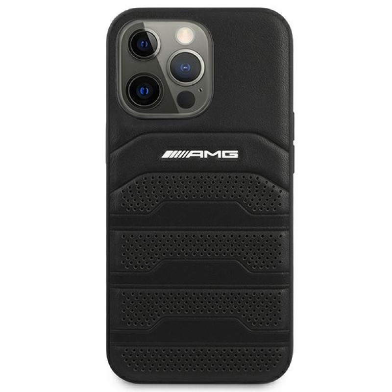 Mercedes-AMG AMHCP14XGSEBK Apple iPhone 14 Pro Max hardcase, Leather Debossed Lines, čierny