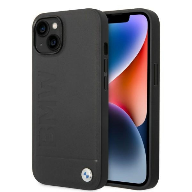 BMW BMHMP14SSLLBK Apple iPhone 14 pevné puzdro, Signature Logo Imprint MagSafe, čierna