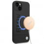 BMW BMHMP14MSLBLBK Apple iPhone 14 Plus / 15 Plus hardcase, Silicone Signature Logo MagSafe, čierny
