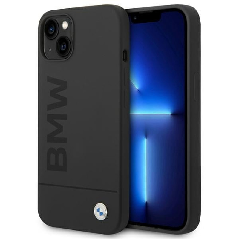 BMW BMHMP14MSLBLBK Apple iPhone 14 Plus / 15 Plus hardcase, Silicone Signature Logo MagSafe, čierny