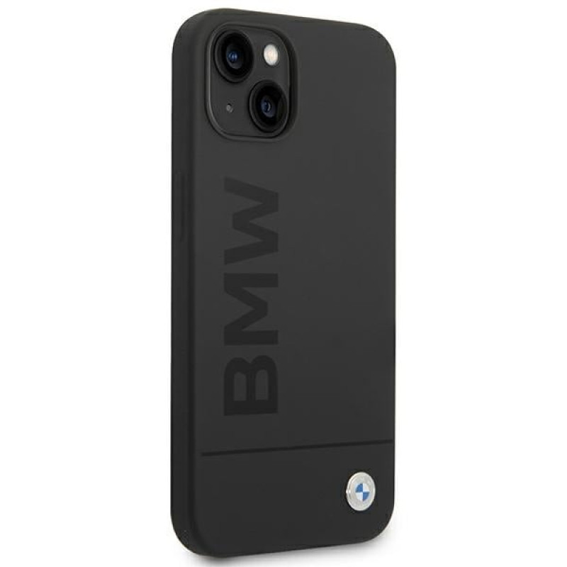 BMW BMHMP14MSLBLBK Apple iPhone 14 Plus / 15 Plus hardcase, Silicone Signature Logo MagSafe, čierny