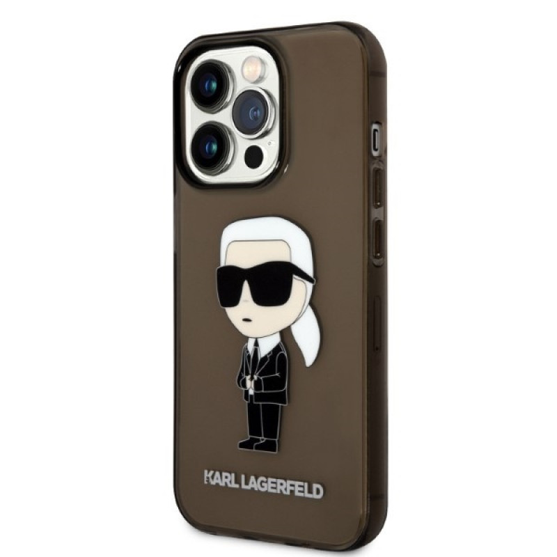 Karl Lagerfeld KLHCP14XHNIKTCK Apple iPhone 14 Pro Max pevné puzdro, Ikonik Karl, čierne